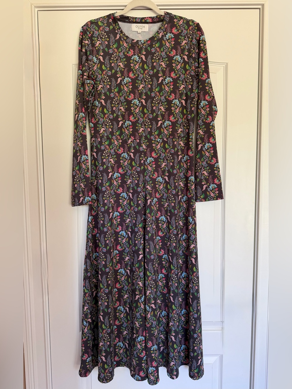 Olivia Mixed Floral Maxi Dress in Black